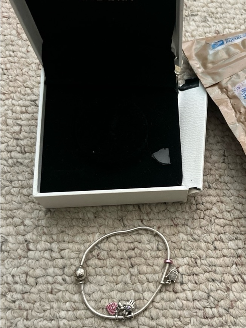 AUTHENTIC VINTAGE Sterling Silver Pandora Charm Bracelet